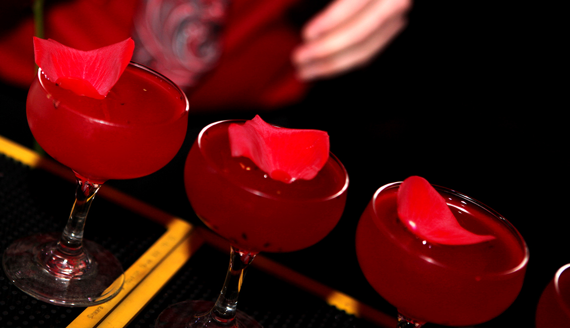 Drinks With Rose Petals Photo, Nightlife Baton Rouge, LA - The Penthouse Club
