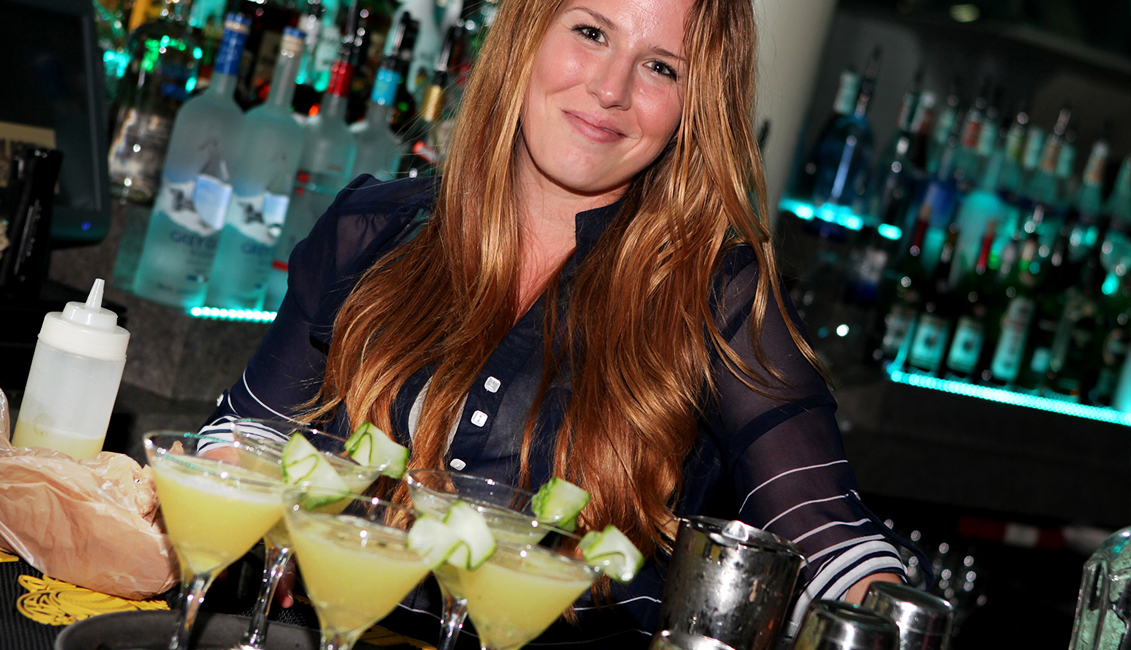 Smiling Bartender With Drinks Photo, Night Clubs, Baton Rouge, LA - The Penthouse Club
