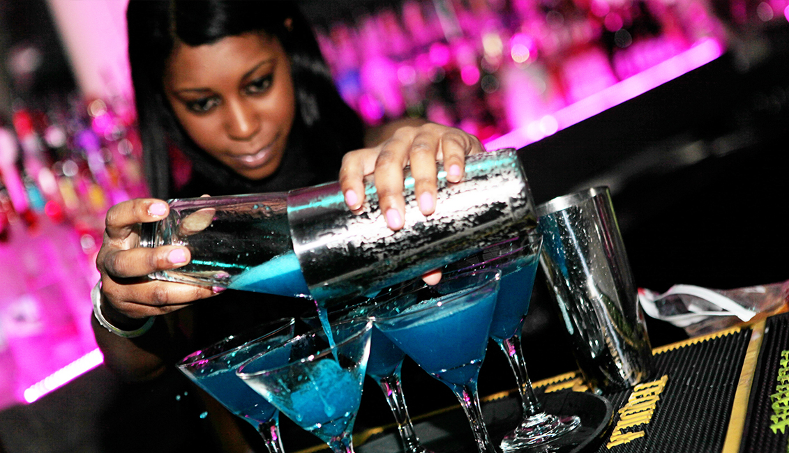 Pouring Blue Mixed Drinks, Nightlife, Baton Rouge, LA Image - The Penthouse Club