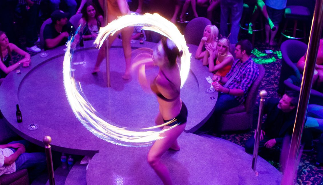 Baton Rouge Strippers Twirling Fire Stick Photo - The Penthouse Club
