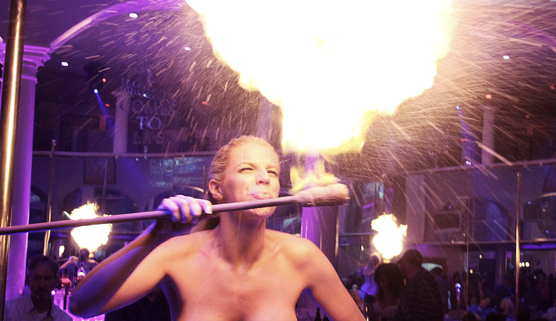 A topless fire breathing Penthouse naked stripper in Baton Rouge image - The Penthouse Club